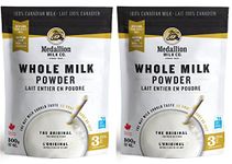 Medallion Brand Whole Milk Powder 500g 2 Pack - Dried Milk from Canada, Free of Antibiotics, No rbST or rBGH