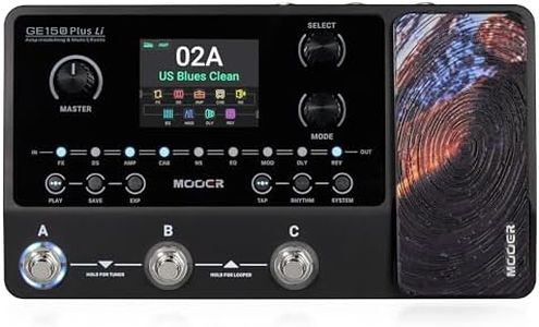 MOOER GE150 Plus Li Portable Multi Effects Pedal Battery-Powered Looper Three Footswitches Drum Machine with Expression, IR Loader, Preamp Pedal for Guitar and Bass