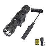 LUXJUMPER Super Bright Tactical Torch, 1200 Lumen LED Torch Flashlight Waterproof Hunting Light Torch with Pressure Pad, Offset Mount, Rechargeable Batteries (1200 Lumen+1 Mode)