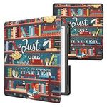 kwmobile Case Compatible with Amazon Kindle Scribe Case - eReader Cover - Library Motto Multicolor