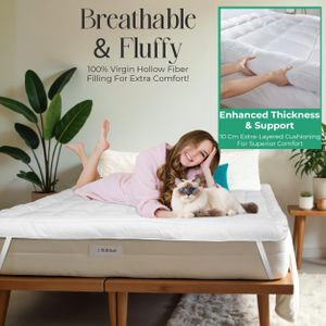 MightySoft Kingsize Mattress Topper – 10cm Thick Bed Comfort