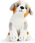 DEMDACO Animalcraft White and Grey 6 x 4 x 3 Inch Plush Beanbag Stuffed Animal Australian Shepherd