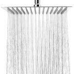 HAUSPROFI Rain Shower Head 8 inch Large Top Spray Square Showerhead 304 Stainless Steel Ultra Thin Powerful High-Pressure Bathroom Shower Head Easy Installation Lush Shower Experience