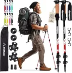 TrailBuddy Collapsible Hiking Poles - Ultralight Aluminum Trekking Poles for Hiking, Camping & Backpacking - Pair of 2 Adjustable Walking Sticks w/Cork Grip