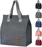 TELLUMO Lunch bag, Insulated Lunch Bag for Women Men Large Lunch Box Container Reusable Leakproof Tote for Office, Work, School, Beach or Travel (Grey)