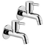 ALTON GRC3705 Brass Bib Cock Short Body with Wall Flange, Chrome