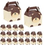 SATYAM KRAFT 20 Pcs Little Bear Printed Decorative Folding Storage Box,Animal,Gift box,Deepawali,Birthday,Engagement,Return Gift,Diwali,Perfect for Packing Chocolate,DryFruits&Invitations(Dark Brown)