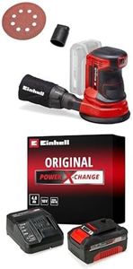 Einhell TE-RS 18 Li-Solo Power X-Change 18V Cordless Random Orbital Sander With Battery And Charger | Eccentric Disc Sander For Wood, Plastic And Metal | Sander With Dust Collection