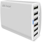 USB Charging Station, 60W Multiport USB Charger USB Charger Station 6-Port Multi-Port Desktop USB Charging Hub High Speed Travel Wall Charger with iSmart Technology for Smartphone Tablets and More