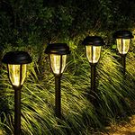 GIGALUMI Solar Lights Outdoor Waterproof, 8 Pack Solar Lights for Outside, Solar Garden Lights for Patio, Yard, Walkway, Lawn. (Warm White)