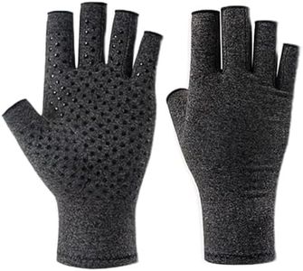 Arthritis Compression Gloves, for Arthritis, Rheumatoid, Osteoarthritis, Carpal Tunnel Pain, for Women Men, Fingerless Hand Thumb Compression Anti-Slip Glue dot Gloves for Work (Gray, S)