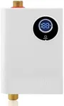 Palm-Sized Tankless Water Heater Electric 110V Under Sink Small Hot Water Heater Instant On Demand for Kitchen Bathroom 3000W (Round Screen)