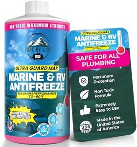Pure RV Antifreeze for Winterizing - Non-Toxic Ultra Guard Max Antifreeze -50°F (32 oz) - Potable Water Safe Glycerin Formula - Camper, Boat & Pool Anti Freeze Winterizing Fluid