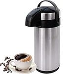 3L/5L Pump Action Air Pot Flask with Vacuum Insulated, Safety Lock & Carry Handle for Drink, Tea & Coffee by Crystals® (5L Air Pot Flask)