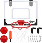 Dreamon Mini Basketball Hoop for Kids | Wall Mounted Basketball Hoop Includes Basketball and Net | Indoor Outdoor Sport Games for Boys Girls