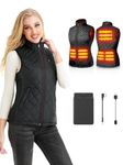 Kintiwe Heated Vest for Women,Heated Gilet with 12000mAh Battery Pack,Lightweight Thermal Body Warmer, Slim Fit Electric Rechargeable Heated Jacket