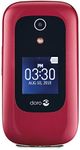 Doro 7050 Consumer Cellular Postpaid (4GB) Flip Phone - Burgundy