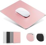 HONKID Metal Aluminum Mouse Pad Pink, Office and Gaming Thin Hard Mouse Mat Double Sided Waterproof Fast and Accurate Control Mousepad for Laptop, Computer and PC,9.06"x7.08",Rose Gold