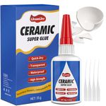 35g Ceramic Glue - Ultra Strong, Instant, Waterproof, high Temperature Resistant, Food Grade Super Glue Adhesive for Porcelain, Pottery, Dishes, Tiles, DIY Crafts, and More