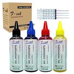 F-INK Sublimation Ink Compatible for Epson 4 Colors Inkjet Printers, 4x100ml (Black/Cyan/Magenta/Yellow)