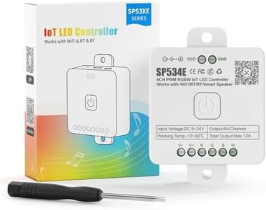 SEZO Contrôleur LED SP534E RGBW WiFi Bluetooth DC5 V ~ 24 V, compatible avec Alexa Google Home Smart Voice APP 4CH PWM RGB RGBW LED contrôleur COB 5050 modèle de musique