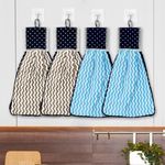 Kuber Industries Napkin | Washbasin Hanging Napkin | Kitchen Towel with Ties | Napkin for Kitchen | Zig Zag Napkin for Bathroom | Hand Towel for Kitchen | Pack of 4 | Multi