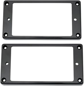 Musiclily Pro Plastic Flat Bottom Humbucker Pickup Mounting Rings Set for Electric Guitar, Black (Set of 2)