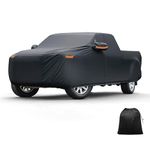 X AUTOHAUX Car Cover for Toyota Tundra 210D-PU Outdoor Full Car Cover All Weather Waterproof Windproof Sun Rain Snow Protection with Driver Door Zipper Black