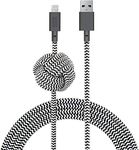 Native Union Night Cable - 10ft Ultra-Strong Reinforced [MFi Certified] Durable Lightning to USB-A Charging Cable with Weighted Knot Compatible with for iPhone 14, iPhone 13 and Earlier (Zebra)