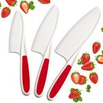StarPack Kids Knife Set of 3 - Toddler Knife Set of Kid Safe Knives - Kids Knives for Real Cooking - Toddler Knife Montessori for 2 Year Old & Up - BPA-Free Kids Knives with Safe Serrated Edges