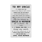 Alotozo Uncle Gifts from Nephew, Best Uncle Ever Engraved Wallet Card, Fathers Day Gift for Uncle Men