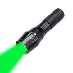 Green Light LED Flashlight 1000 Lumens Hunting Coyote Hog Varmint Tactical Predator Light 250 Yard Green Beam Signal Flashlights 1 Mode Zoomable Torch for Night Hunting Fishing (No Battery Included)