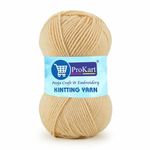 ProKart Premium Woolen 4 ply Hand Knitting Wool Yarn | Fine Weight Knitted and Crocheted Soft Yarn for Sweater, Scarf, Hat, Baby Clothes, Baby Sports, Purse, Gift Bags & DIY Craft Accessories Projects (1 Ball/100 Gram Each) (Sand, 100gms x 1 Pack)