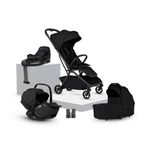 Silver Cross Nia Compact Travel System - IATA Cabin Approved Stroller & Glide Plus 360 car seat - One-Hand Fold - Lie-Flat Seat - Lightweight - Suitable from Birth to 4 Years - Onyx