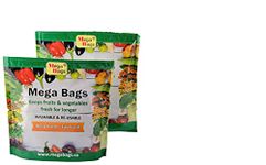 Mega Bags Plastic and Cotton Vegetable Protector Storage Fridge Reusable & Washable Bags (2Pcs-1Kg)