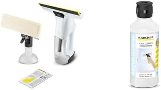 Bundle of Kärcher Window Vac WV 6 Plus, Extra Long Battery Running Time of 100 min, LED Battery Indicator Display, Spray Bottle with Microfibre Cloth + Kärcher Window Cleaner Concentrate RM 500
