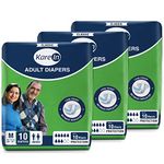 KareIn Classic Adult Diapers, Medium, Waist Size 76-114 Cm (30"-45"), 30 Count, Tape Style, Unisex, High Absorbency, Leak Proof, Wetness Indicator, pack of 3