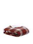 Eddie Bauer - Throw Blanket, Reversible Sherpa Fleece Bedding, Home Decor for All Seasons (Edgewood Red, Throw)