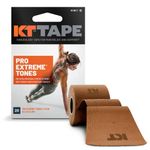 KT Tape Pro Extreme Therapeutic Elastic Kinesiology Sports Tape, 20 Pre Cut 10 inch Strips, 100% Synthetic Water Resistant Breathable, Pro & Olympic Choice, Cameo Caramel