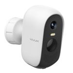 Add-on Wireless Security Camera(Base Station Required), WUUK 2K Home Camera Surveillance Exterieur WiFi, No Monthly Fee, Color Night Vision, Waterproof, Compatible for Alexa & Google