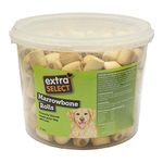 Extra Select Marrowbone Rolls Dog Treat Biscuits - Crunchy Dog Biscuits & Snacks with Meaty Center - Marrow Bone Puppy Treats & Bedtime Biscuits for Dogs - 3 Litre Resealable Tub