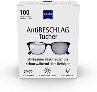 ZEISS Salviette anti-appannamento, 100 pezzi, per una protezione duratura dall'appannamento già durante la pulizia, ogni panno è confezionato singolarmente, ideale per viaggi o viaggi