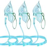 Standard Oxygen Mask with 6.6' Tubing and Adjustable Elastic Strap - 3 Packs - Size XL