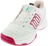 Wilson KAOS Junior QL Girls Tennis Shoe, Soothing Sea/White/Sangria, 5 UK