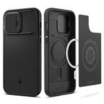 Spigen Optik Armor Magfit Back Cover Case Compatible with iPhone 14 Pro (TPU + Poly Carbonate | Black)