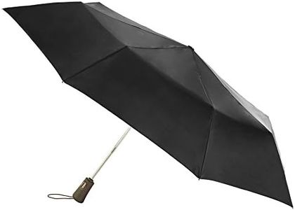 totes Titan Compact Travel Umbrella, Windproof, Water Repellent Auto Open/Close, Black, Black, One Size, Totes Titan Compact Travel Umbrella, Windproof, Waterproof, Auto Open/Close