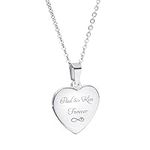 Personalized Silver Heart Necklace 