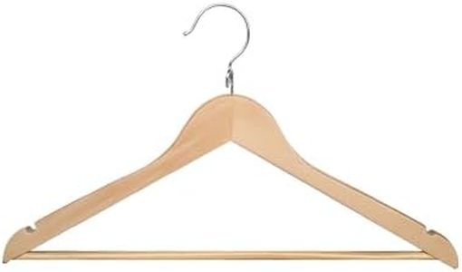 Proman Products KSA9030 Kascade Wooden Hangers 50 Pack, Unique Ring Design, Space Saving Pants Clothes Hanger with Pants Bar and Shoulder Notches, Natural
