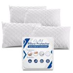 Sunshine Comforts Pillow Protectors, Quilted Zipped Pillow Protectors 4 Pack, Ultra-Soft Microfiber & Machine Washable Pillow Protectors, Anti–Wrinkle and Hypoallergenic Pillow Cases 4 pack, 50 x75 cm