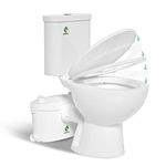 SUPERFLO Upflush Toilet 600W Macerating Toilet System with AC Vent | Silent & Power Toilet Pump For Basement | Toilet Bowl, Toilet Seat, Water Tank & Macerator Pump | Max Pumping to V32.8 & H263 Feet